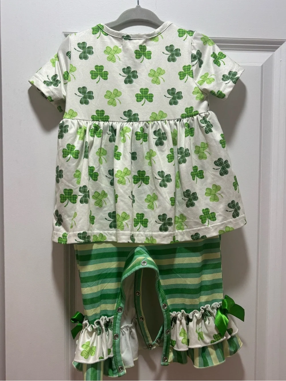 Kids Green Shamrock 'LOVE' Matching Two-Piece Set